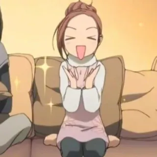 😌 Anime, Fröhlich, Frau, Cartoon telegram sticker