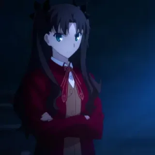 😐 Rin Tohsaka Fate/stay night Anime, Personaggio, Rosso, Capelli Lunghi, Femmina telegram sticker