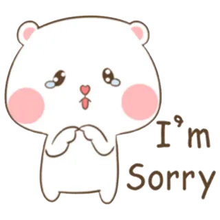 ☹ I'm Sorry sorry, verontschuldiging, schattig, beer, verdrietig, cartoon telegram sticker