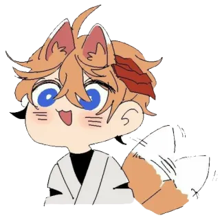 🥺 Anime, Renard, Chibi, Mignon, Dessin animé whatsapp sticker