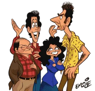✌ George Costanza Seinfeld Seinfeld, George Costanza, Elaine Benes, Jerry Seinfeld, Cosmo Kramer, Commedia, Sitcom anni '90 telegram sticker