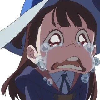 😭 Akko Kagari Little Witch Academia anime, crying, cartoon, girl, sad, little witch academia, akko telegram sticker