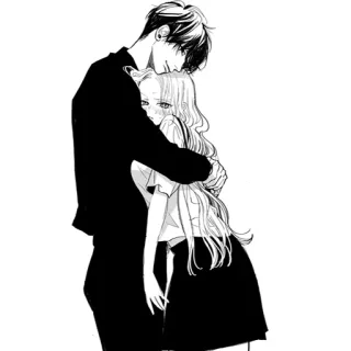 😠 Anime, Abraço, Casal, Mangá, Romance telegram sticker