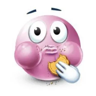 🍪 表情符号, 饼干, 吃, 卡通, 粉色 telegram sticker