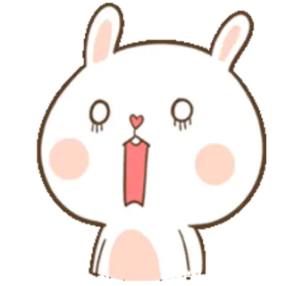 😱 Hase, Kaninchen, süß, Tier, Aufkleber, Cartoon telegram sticker