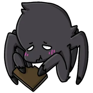 🥜 spin, schattig, cartoon, boek, lezen, dier telegram sticker