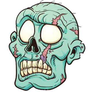 😳 Zombie, Monstre, Mort-vivant, Halloween, Horreur whatsapp sticker