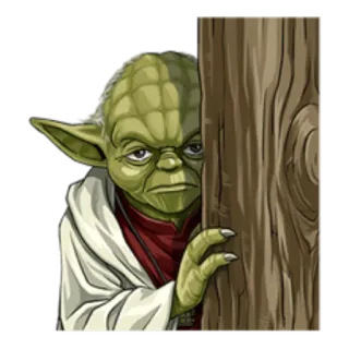 👁 Yoda 尤达, 星球大战, 贴纸, 插图 telegram sticker