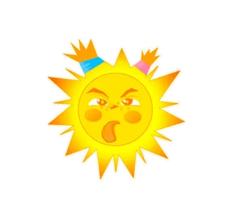 😝 sole, cartone animato, arrabbiato, faccia, giallo telegram sticker