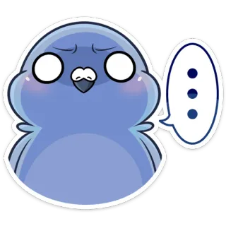 😳 ... chim, dễ thương, đang nghĩ, động vật, hoạt hình telegram sticker