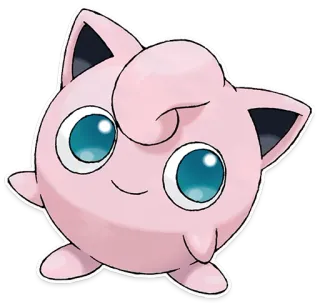 🎤 Jigglypuff Pokemon 胖丁, 宝可梦, 粉色, 可爱, 圆形, 角色 whatsapp sticker