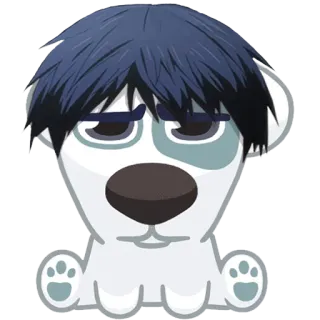 😒 dog, anime, animal, cute, cartoon, sticker whatsapp sticker
