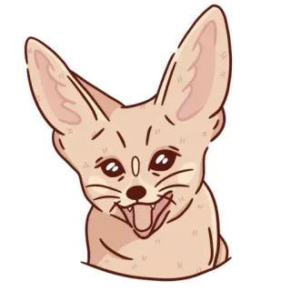 😃 fennec fox, fox, animal, mammal, sticker, cute, wildlife telegram sticker