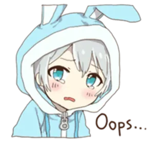 😢 Oops... Anime, Hase, Süß, Ups, Verlegen telegram sticker