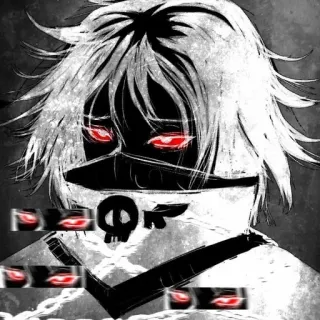 😂 Anime, Manga, Schedel, Kunst, Illustratie, Zwart-wit telegram sticker