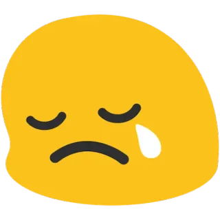 😢 Emoji, Smutny, Płacz, Łza, Żółty, Wyraz telegram sticker