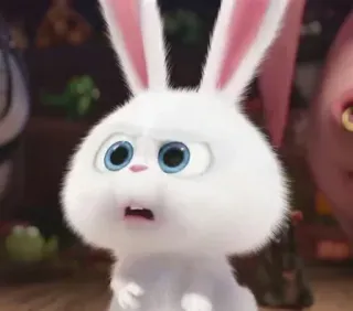 😀 Snowball The Secret Life of Pets kelinci, imut, putih, kartun, hewan whatsapp sticker