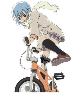 🚲 Аниме девушка, Велосипед, Школьная форма, Аниме, Велоспорт whatsapp sticker