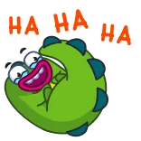 😂 HA HA HA lachen, cartoon, grün, haha, lustig telegram sticker