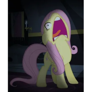 😱 Fluttershy My Little Pony: Friendship is Magic poni, teriakan, takut, kartun, mlp, kuda telegram sticker