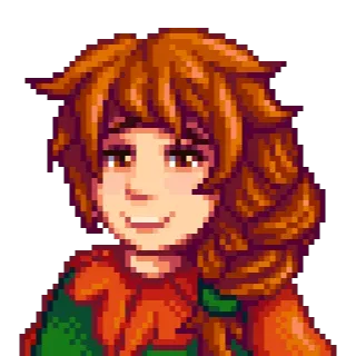 😄 Leah Stardew Valley videojuego, Stardew Valley, Leah, retrato, pixel art telegram sticker