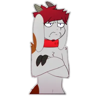 😡 cabra, animal, desenho animado, adesivo telegram sticker