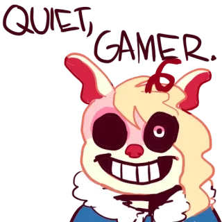 😡 QUIET, GAMER. Gamer, Quieto, Coelho, Desenho animado, Personagem whatsapp sticker