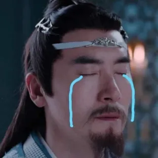 😭 chorando, triste, homem asiático, lágrimas, emoção whatsapp sticker