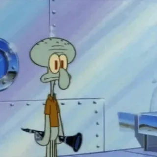 ➰ Squidward Spongebob Squarepants Squidward, Spongebob, cartoon, nickelodeon, instrument, clarinet telegram sticker
