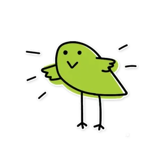 ☺️ 새, 초록색, 귀여운, 동물, 스티커 telegram sticker