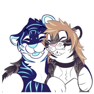💞 tigre, desenho animado, animal, fofo, peludo, felino telegram sticker