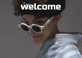 🙂 welcome benvenuto, occhiali da sole, bandana, casual, allegro whatsapp sticker