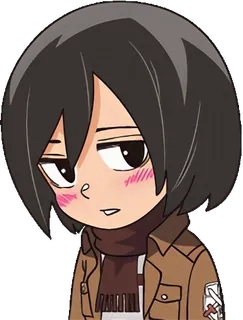 😳 Mikasa Ackerman Attack on Titan Anime, Chibi, Mikasa, Attack on Titan, Charakter, Cartoon telegram sticker