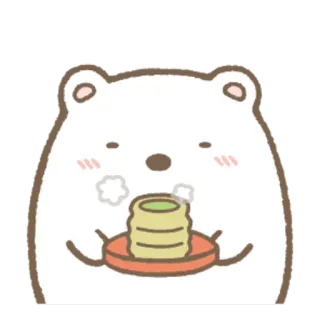 🍵 หมี, น่ารัก, คาวาอิ, อาหาร, ของหวาน, สัตว์ telegram sticker