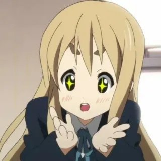 ❔ Tainaka Ritsu K-On! Аниме, Мультфильм, Девушка, Персонаж, Милый, Японский, K-On telegram sticker