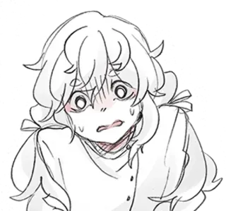 🩹 anime, shocked, scared, cartoon, character, expression telegram sticker