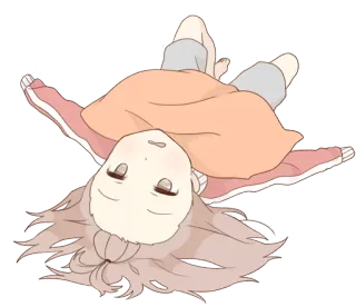😴 动漫, 卡通, 可爱, 躺着, 女孩 telegram sticker