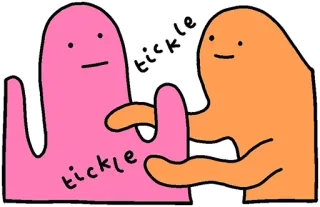 🙌 tickle Dibujos animados, Cosquillas, Divertido, Mancha, Mono, Juguetón, Amigos telegram sticker