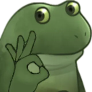 👌 rana, signo OK, gesto OK, dibujos animados whatsapp sticker