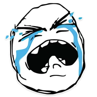 😭 pleurs, meme, triste, émotionnel, visage, pleurer whatsapp sticker