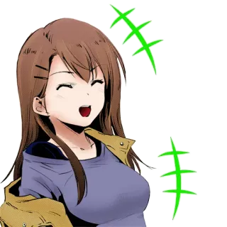 😂 аниме, девушка, мультфильм, счастливый, улыбка, женщина telegram sticker