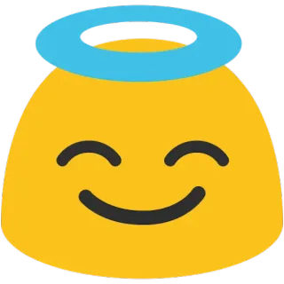 😇 Emoji, uśmiechnięta twarz, halo, niewinny, szczęśliwy, dobry, anielski, słodki telegram sticker
