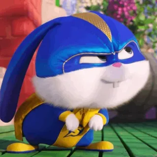 ❄ Snowball The Secret Life of Pets rabbit, animal, cartoon, pet, superhero, cute telegram sticker