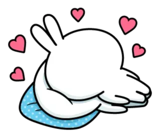 😘 carino, coniglio, cuore, amore, cartone animato, animale, adesivo whatsapp sticker