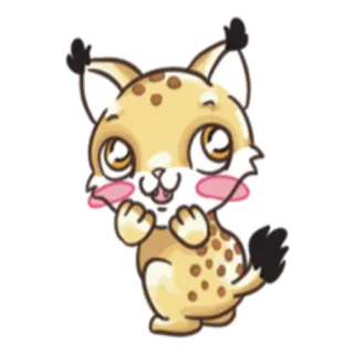 ☺️ linh miêu, mèo con, dễ thương, động vật, mèo, mèo rừng, kawaii whatsapp sticker