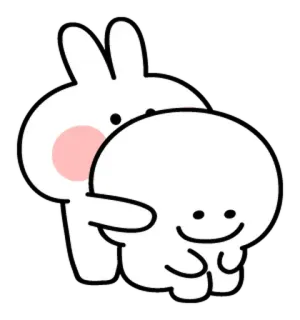 🤗 lapin, mignon, lapinou, animal, dessin animé, personnage whatsapp sticker