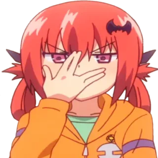 🤨 Satania Gabriel Dropout Anime, Satania, Gabriel DropOut, Demônio, cabelo ruivo telegram sticker