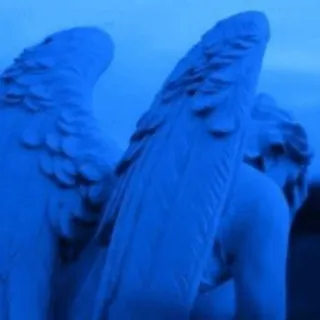 🕸 angel, wings, statue, blue telegram sticker