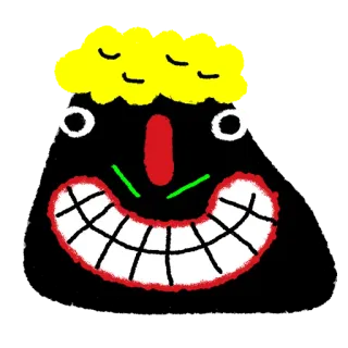 🤩 cartone animato, sorriso, faccia, personaggio, illustrazione, emoji telegram sticker