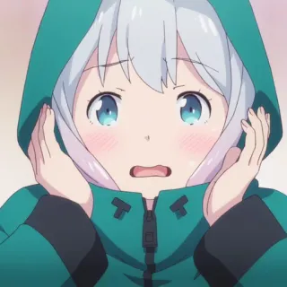 😨 anime, girl, cute, hoodie, kawaii telegram sticker